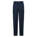 Navy - Front - Mountain Warehouse Mens Delta Stretch Zip-Off Regular Cargo Trousers