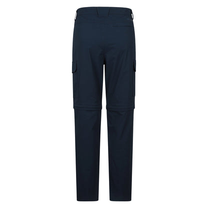 Navy - Back - Mountain Warehouse Mens Delta Stretch Zip-Off Regular Cargo Trousers