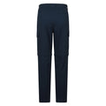 Navy - Back - Mountain Warehouse Mens Delta Stretch Zip-Off Regular Cargo Trousers