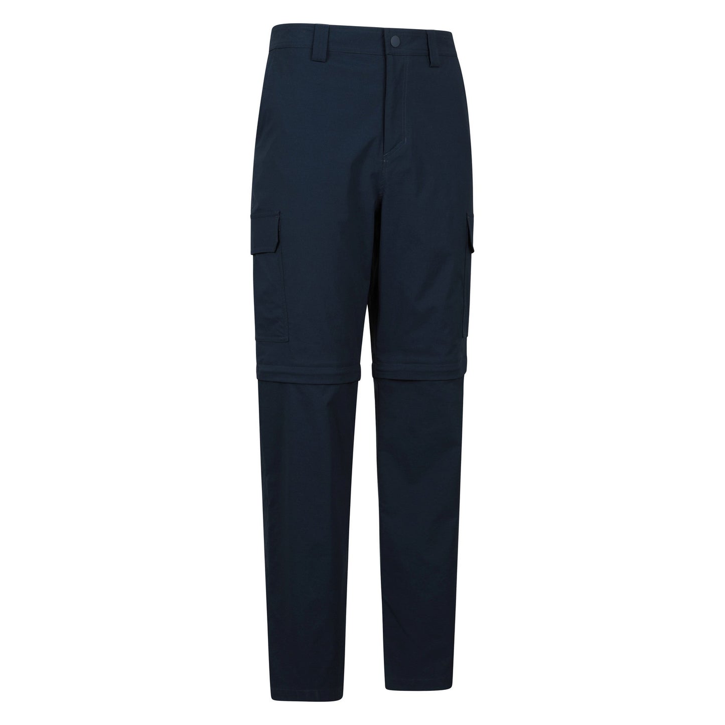 Navy - Side - Mountain Warehouse Mens Delta Stretch Zip-Off Regular Cargo Trousers