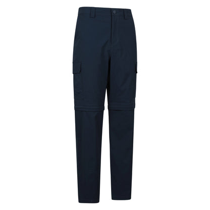 Navy - Side - Mountain Warehouse Mens Delta Stretch Zip-Off Regular Cargo Trousers