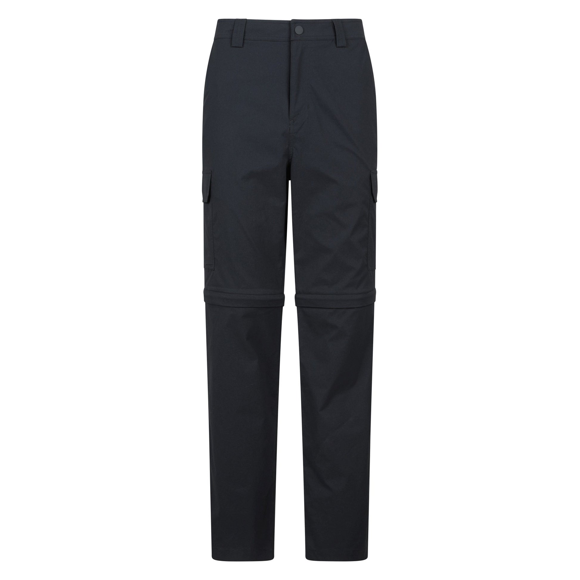 Black - Front - Mountain Warehouse Mens Delta Stretch Zip-Off Regular Cargo Trousers