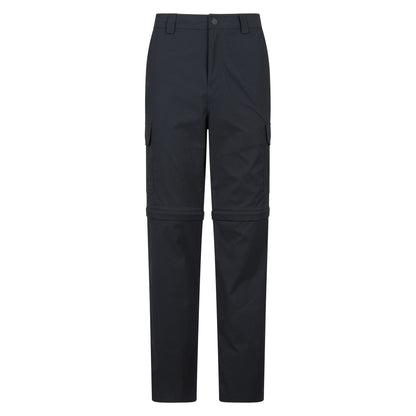 Black - Front - Mountain Warehouse Mens Delta Stretch Zip-Off Regular Cargo Trousers