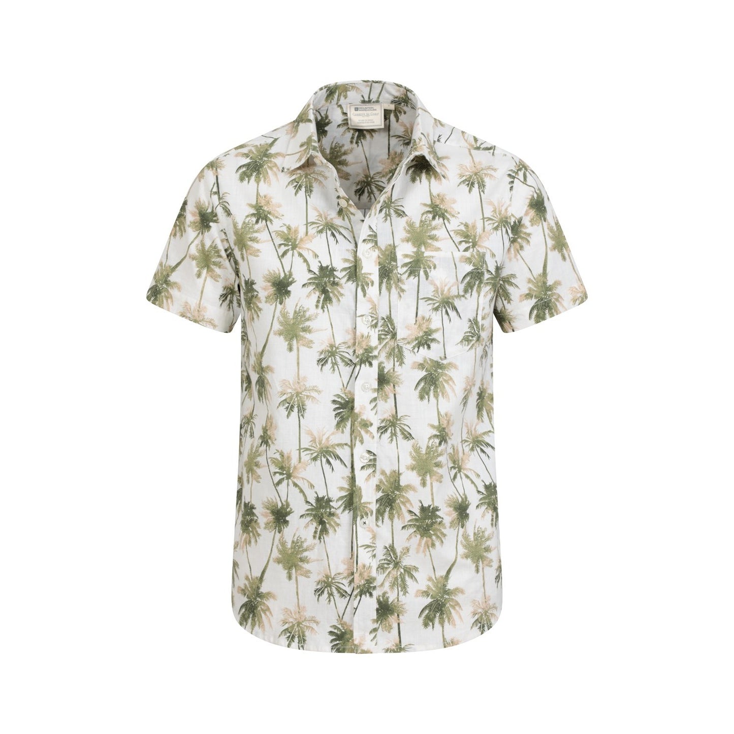 White - Pack Shot - Mountain Warehouse Mens Hawaiian Short-Sleeved Shirt