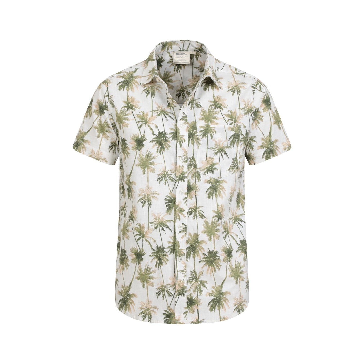 White - Pack Shot - Mountain Warehouse Mens Hawaiian Short-Sleeved Shirt