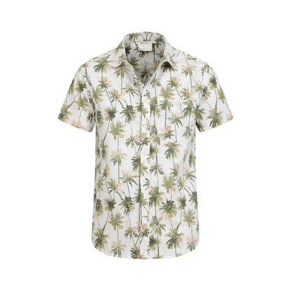White - Pack Shot - Mountain Warehouse Mens Hawaiian Short-Sleeved Shirt
