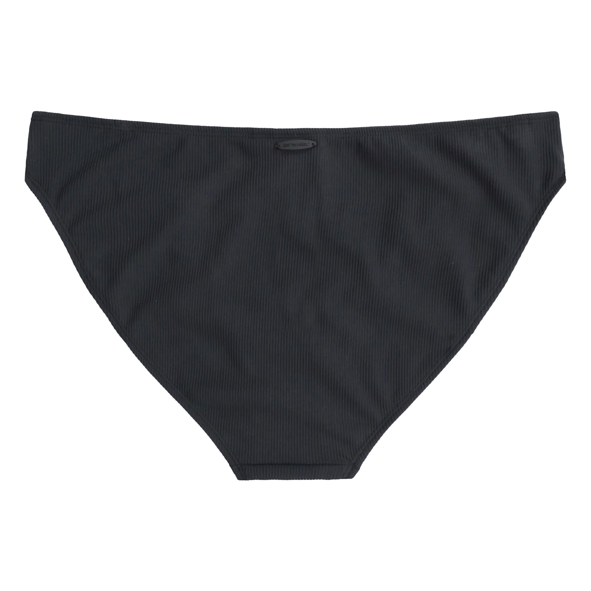 Black - Back - Animal Womens-Ladies Florence Ribbed Bikini Bottoms