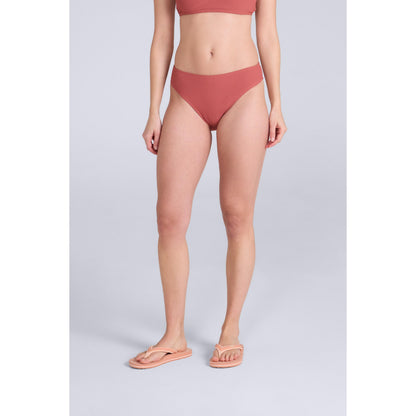 Burgundy - Front - Animal Womens-Ladies Florence Ribbed Bikini Bottoms
