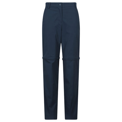 Navy - Front - Mountain Warehouse Womens-Ladies Delta Stretch Zip-Off Trousers