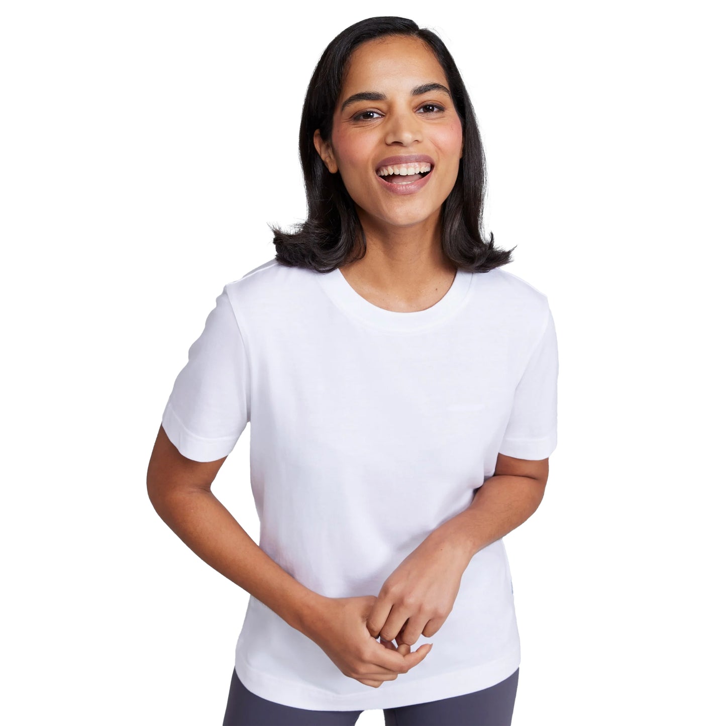 White - Front - Animal Womens-Ladies Plain T-Shirt