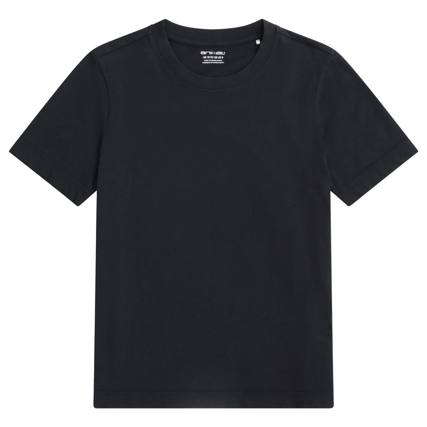 Black - Front - Animal Womens-Ladies Plain T-Shirt