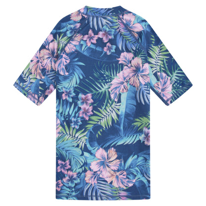 Purple - Back - Animal Childrens-Kids Daisy Rash Top