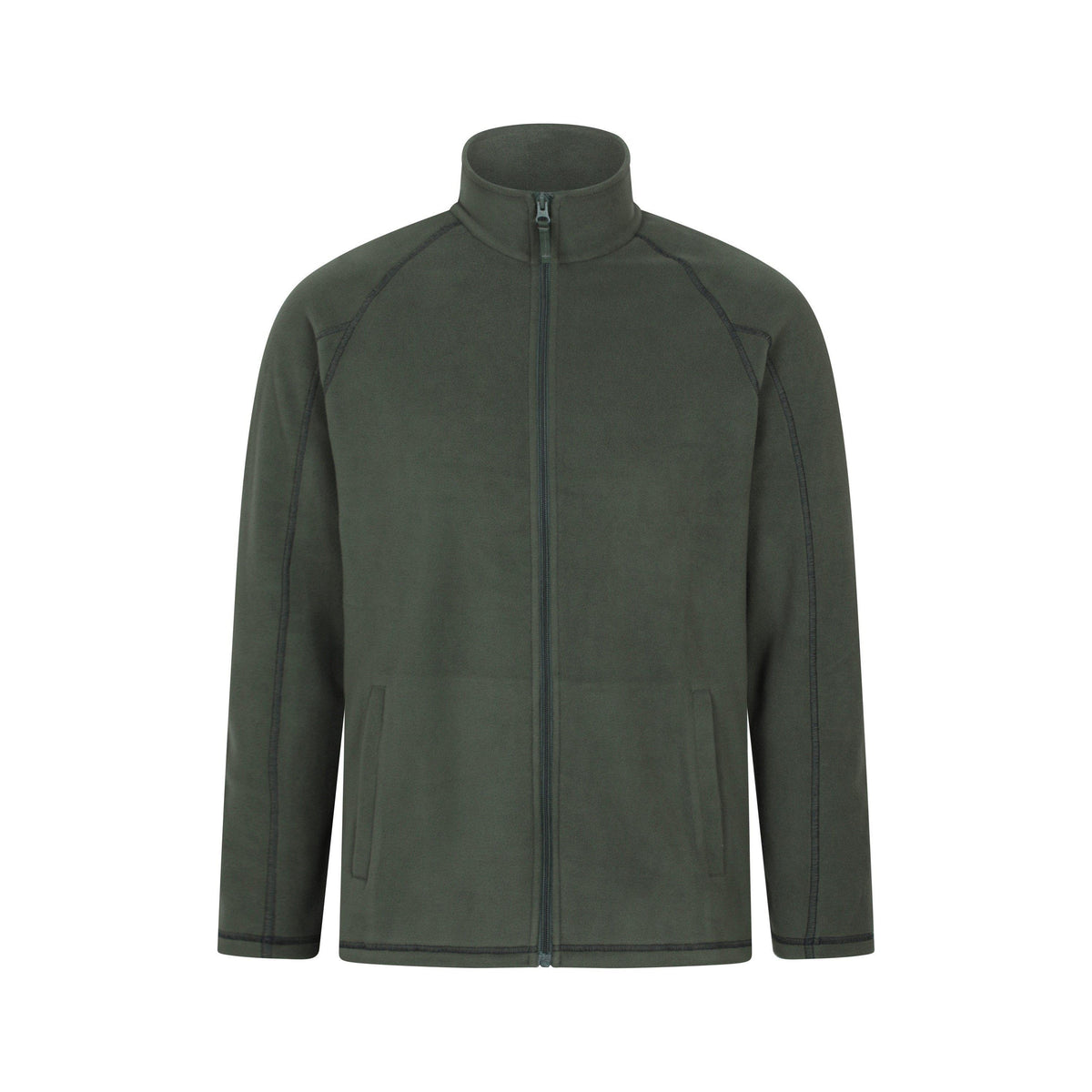 Khaki Green - Front - Mountain Warehouse Mens Ashbourne Full Zip Fleece Jacket