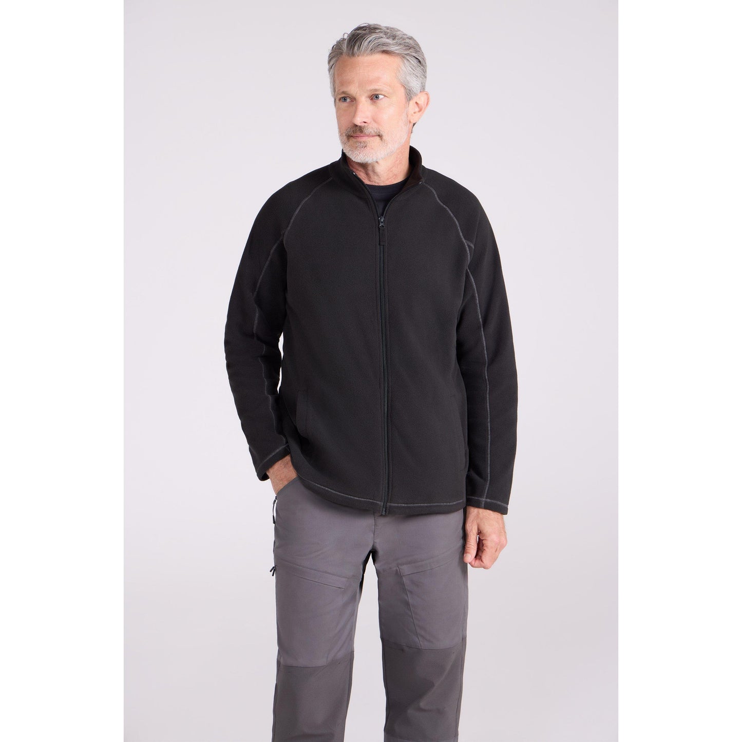 Black - Front - Mountain Warehouse Mens Ashbourne Full Zip Fleece Jacket
