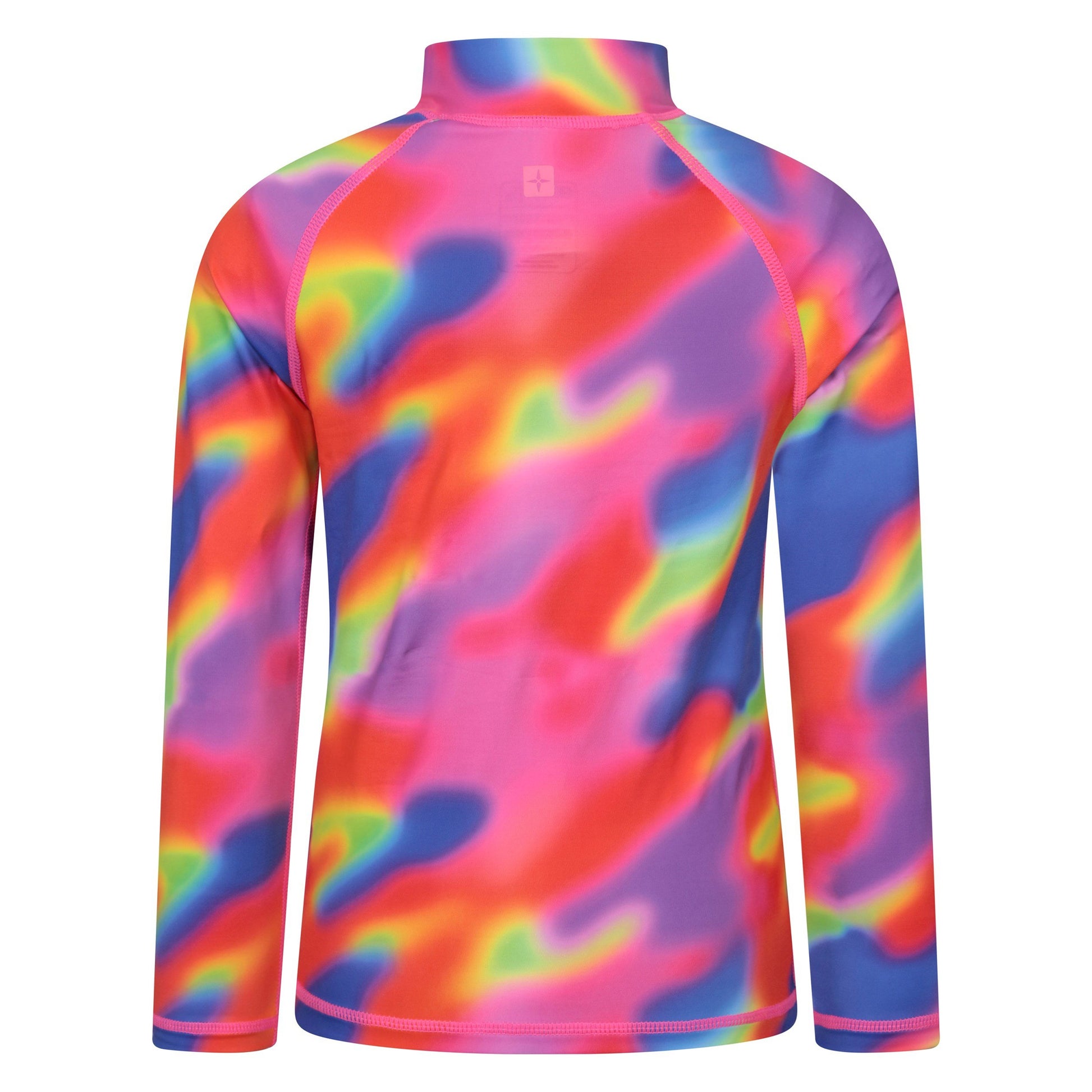 Bright Orange - Back - Mountain Warehouse Childrens-Kids Abstract Long-Sleeved Rash Top