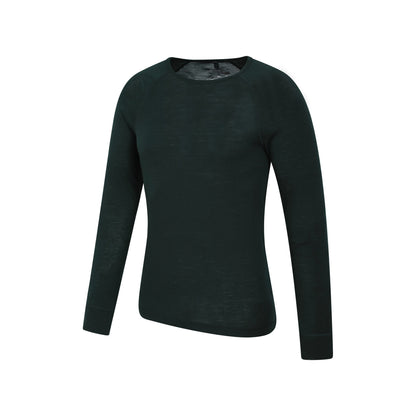 Dark Green - Pack Shot - Mountain Warehouse Mens Merino Wool Thermal Top