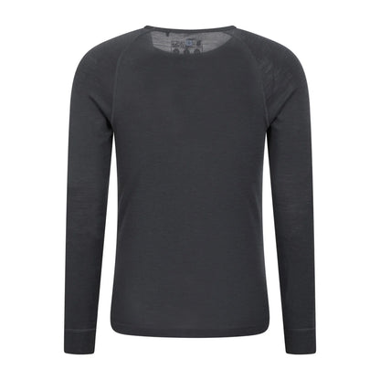 Dark Grey - Back - Mountain Warehouse Mens Merino Wool Thermal Top