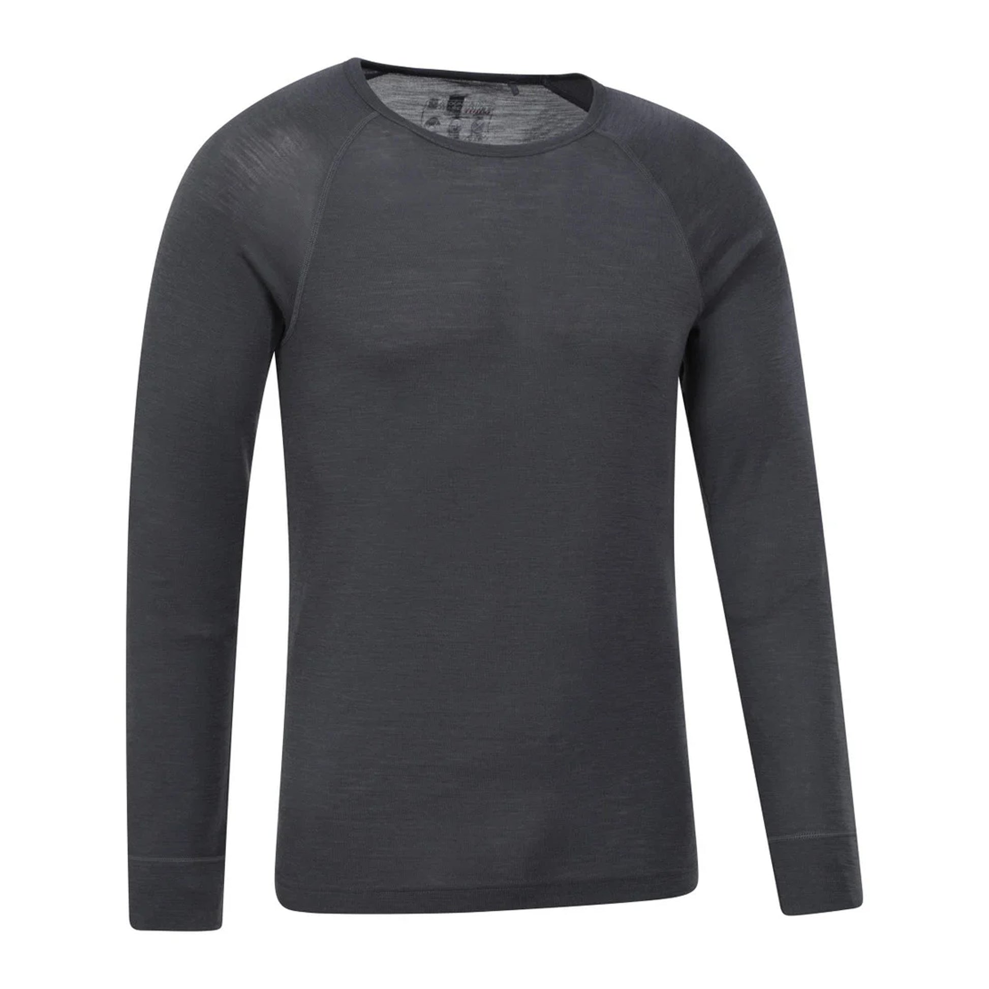 Dark Grey - Side - Mountain Warehouse Mens Merino Wool Thermal Top