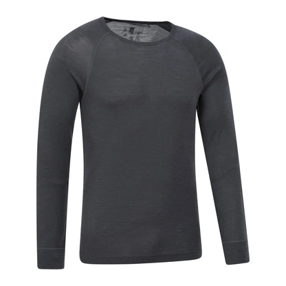 Dark Grey - Side - Mountain Warehouse Mens Merino Wool Thermal Top