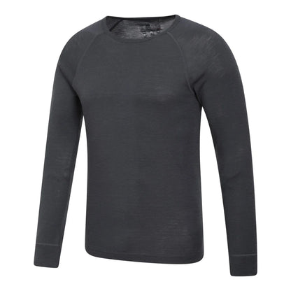 Dark Grey - Lifestyle - Mountain Warehouse Mens Merino Wool Thermal Top