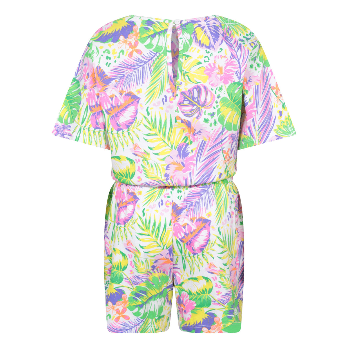 Coral - Back - Mountain Warehouse Childrens-Kids Poppy Leaf Print Playsuit
