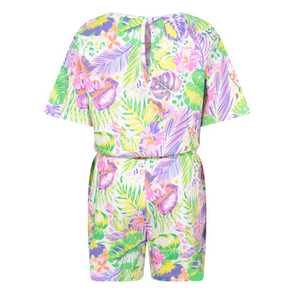Coral - Back - Mountain Warehouse Childrens-Kids Poppy Leaf Print Playsuit