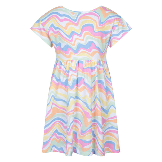 Light Purple - Front - Mountain Warehouse Childrens-Kids Mountain Essentials Lora Wave Pattern Dress