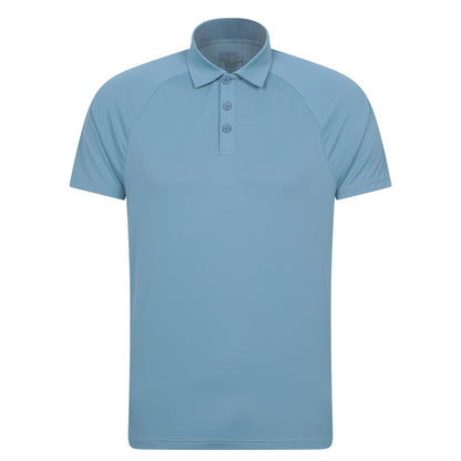 Light Blue - Front - Mountain Warehouse Mens IsoCool Lightweight Polo Shirt
