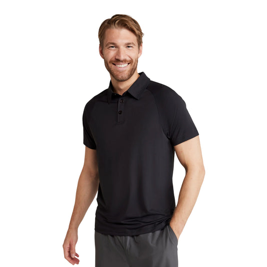 Black - Front - Mountain Warehouse Mens IsoCool Lightweight Polo Shirt
