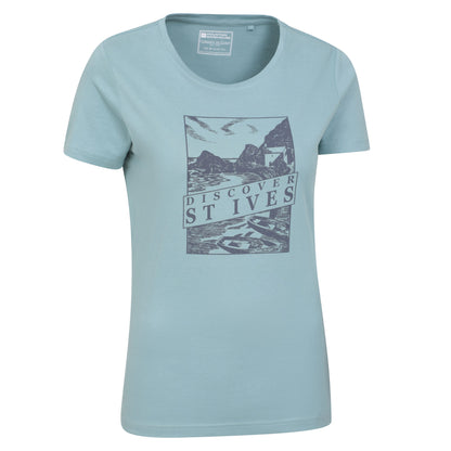 Blue - Side - Mountain Warehouse Womens-Ladies Discover St Ives Printed T-Shirt