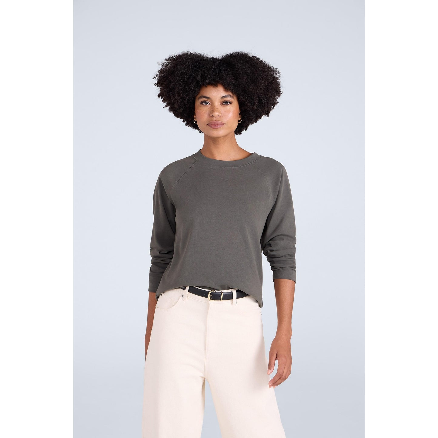 Khaki Green - Front - Animal Womens-Ladies Ashleigh Long-Sleeved T-Shirt