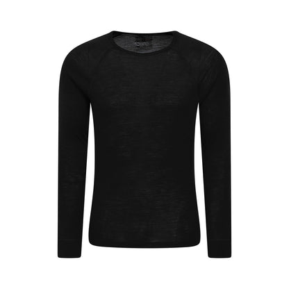 Black - Front - Mountain Warehouse Mens Merino Wool Thermal Top