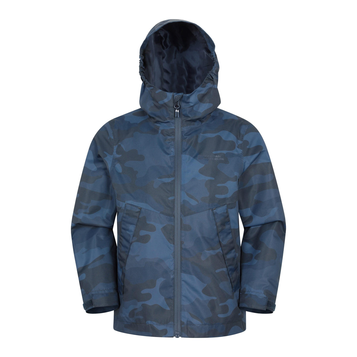 Dark Blue - Front - Mountain Warehouse Childrens-Kids Ravine Printed Lightweight Waterproof Jacket