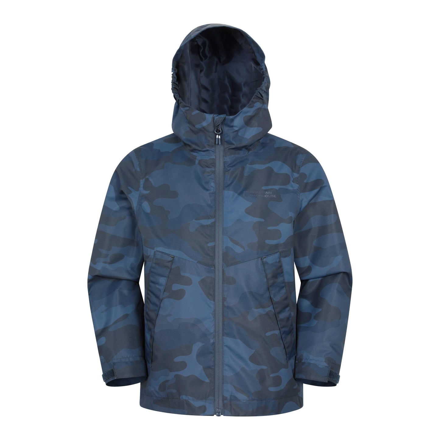 Dark Blue - Front - Mountain Warehouse Childrens-Kids Ravine Printed Lightweight Waterproof Jacket