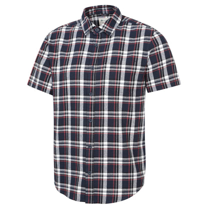 Blue - Side - Mountain Warehouse Mens Trace Flannel Short-Sleeved Shirt