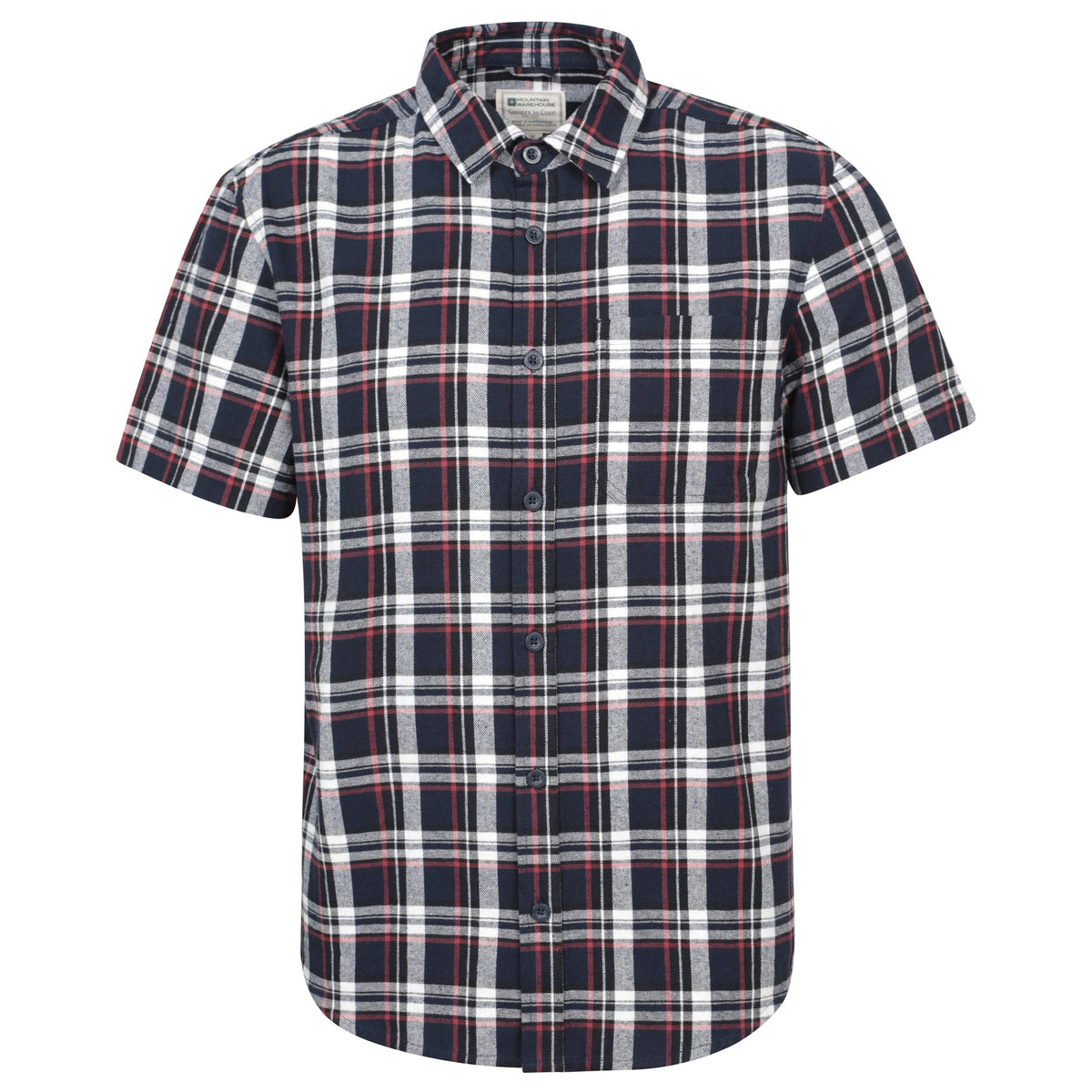 Blue - Front - Mountain Warehouse Mens Trace Flannel Short-Sleeved Shirt