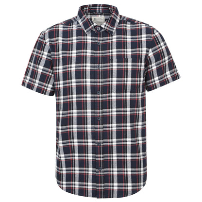Blue - Front - Mountain Warehouse Mens Trace Flannel Short-Sleeved Shirt