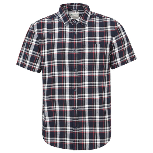 Blue - Front - Mountain Warehouse Mens Trace Flannel Short-Sleeved Shirt