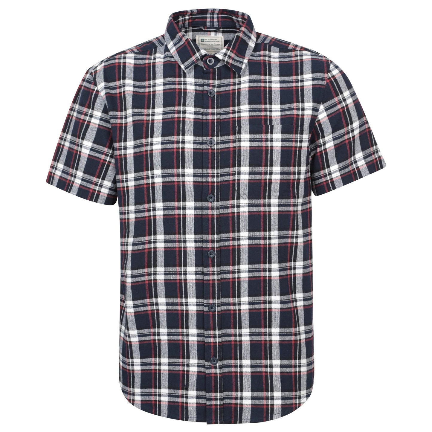 Blue - Front - Mountain Warehouse Mens Trace Flannel Short-Sleeved Shirt