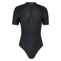 Black - Front - Mountain Warehouse Womens-Ladies Surfer Short-Sleeved One Piece Swimsuit