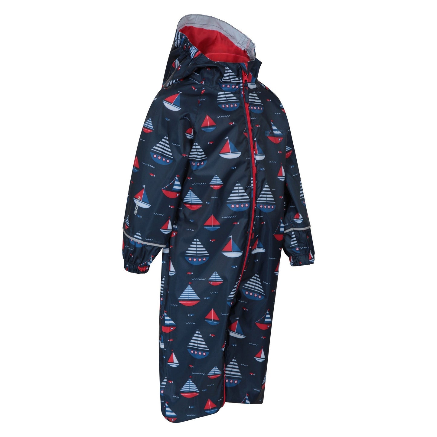 Navy - Side - Mountain Warehouse Childrens-Kids Puddle Printed Waterproof Rain Suit