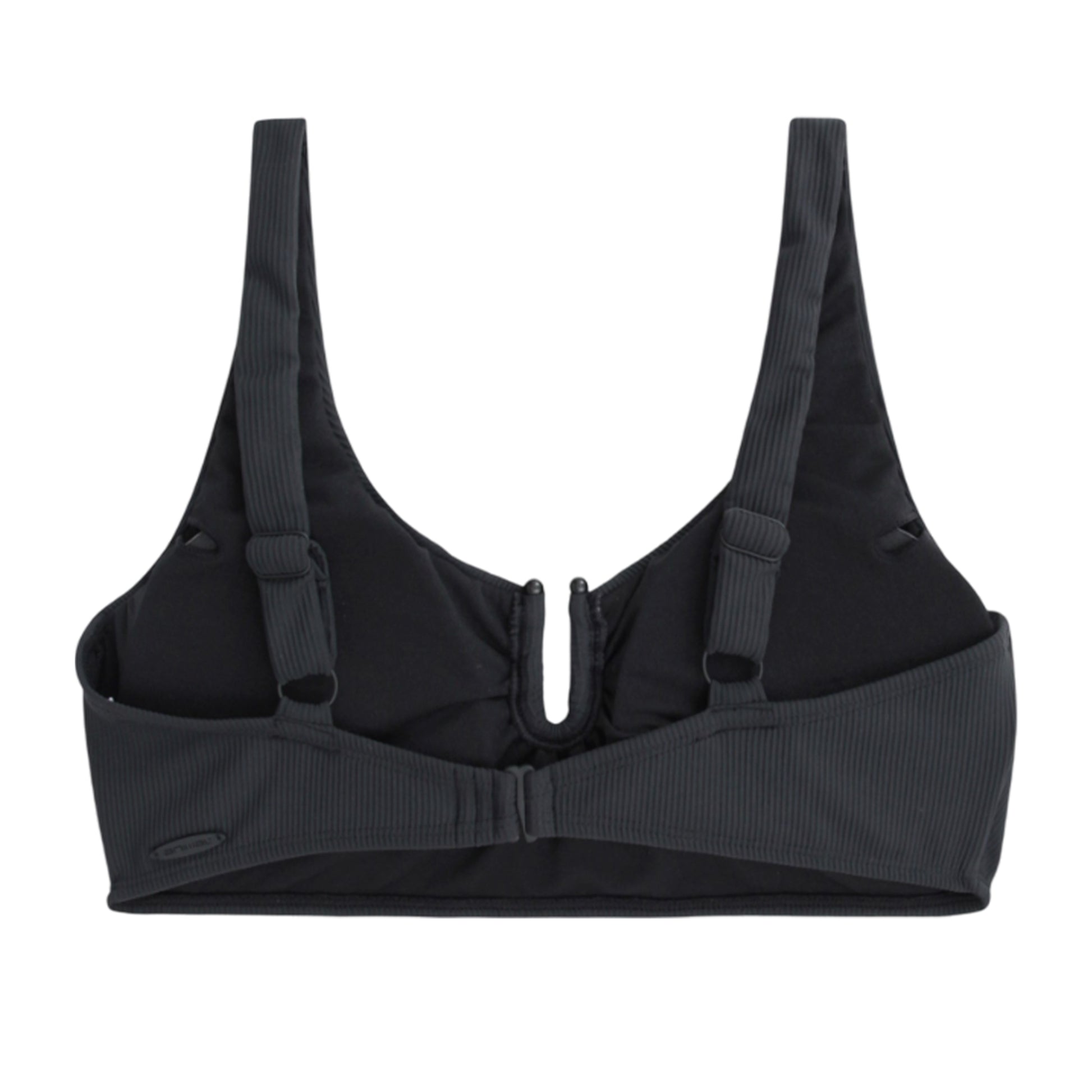 Black - Back - Animal Womens-Ladies Florence Ribbed Bikini Top