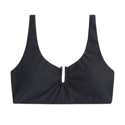 Black - Front - Animal Womens-Ladies Florence Ribbed Bikini Top