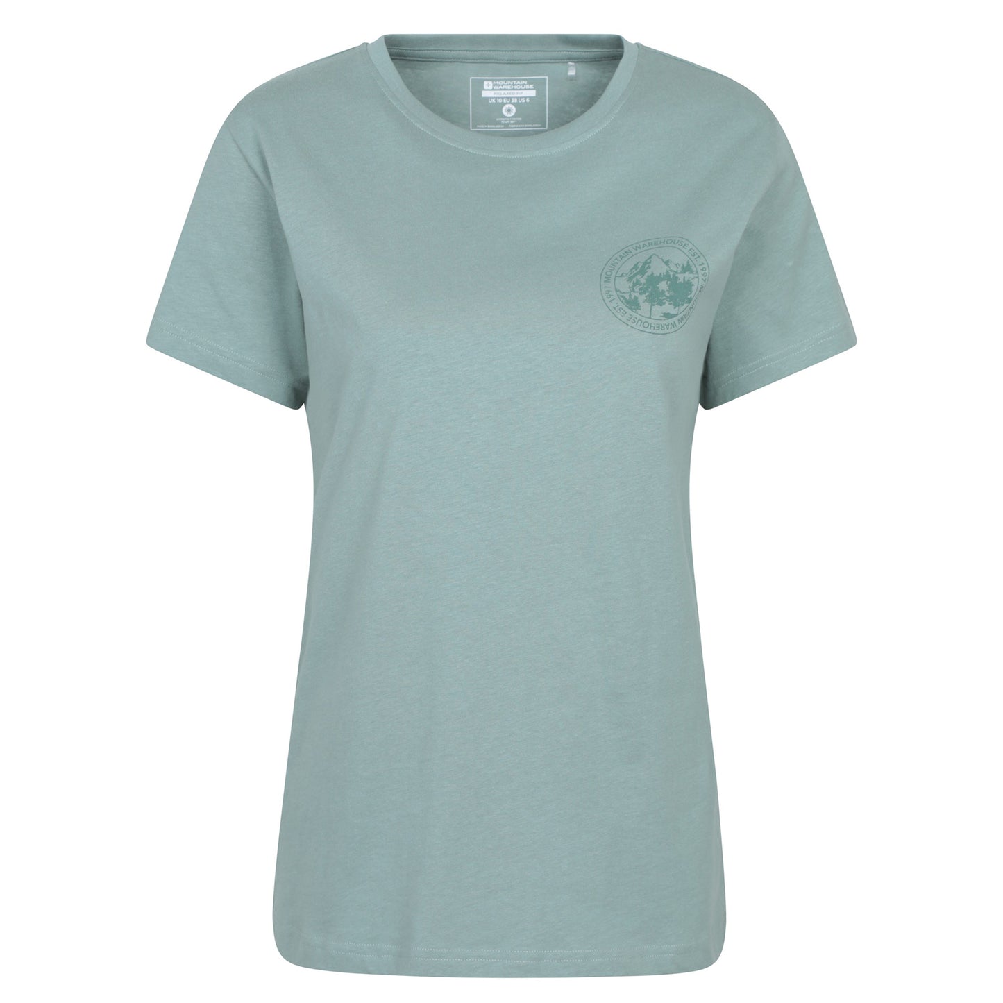 Khaki Green - Front - Mountain Warehouse Womens-Ladies Mountain Relaxed Fit T-Shirt