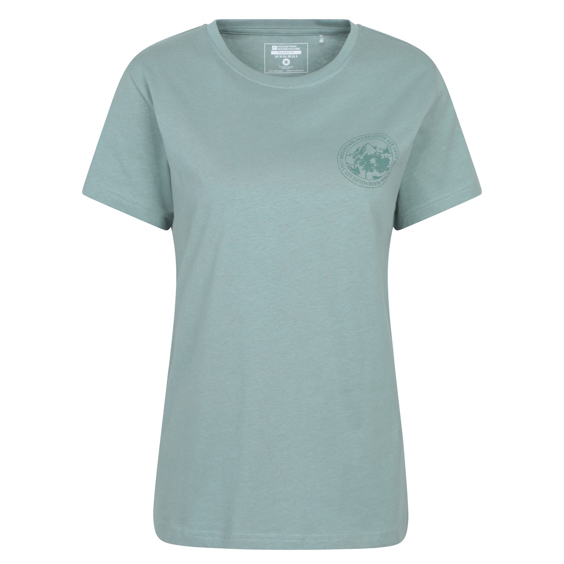 Khaki Green - Front - Mountain Warehouse Womens-Ladies Mountain Relaxed Fit T-Shirt