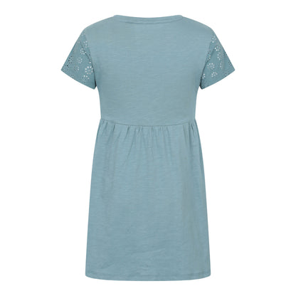 Light Blue - Back - Mountain Warehouse Girls Izzy Broderie Sleeve Dress