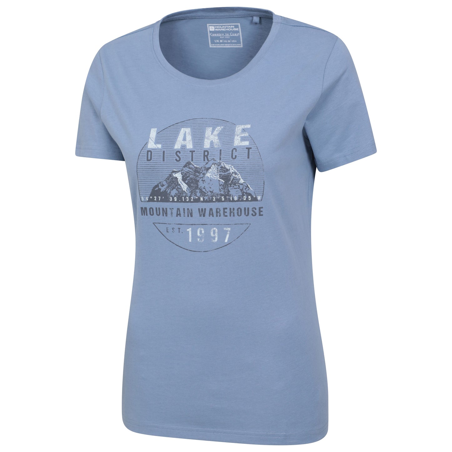Dark Blue - Side - Mountain Warehouse Womens-Ladies Lake District Printed T-Shirt