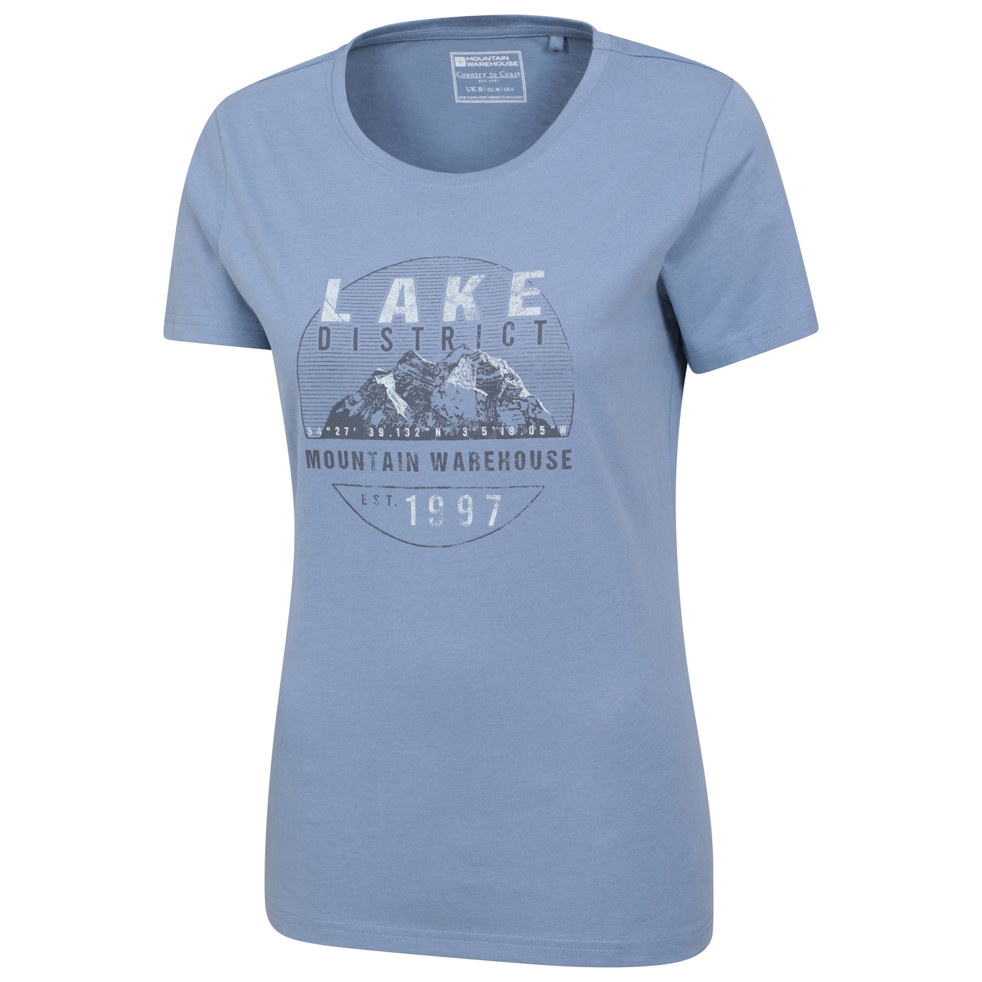 Dark Blue - Side - Mountain Warehouse Womens-Ladies Lake District Printed T-Shirt