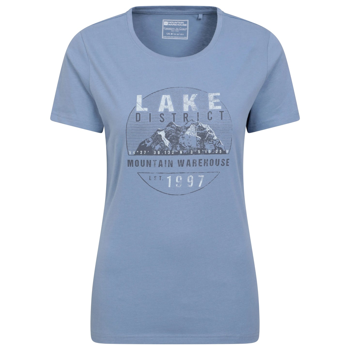 Dark Blue - Front - Mountain Warehouse Womens-Ladies Lake District Printed T-Shirt