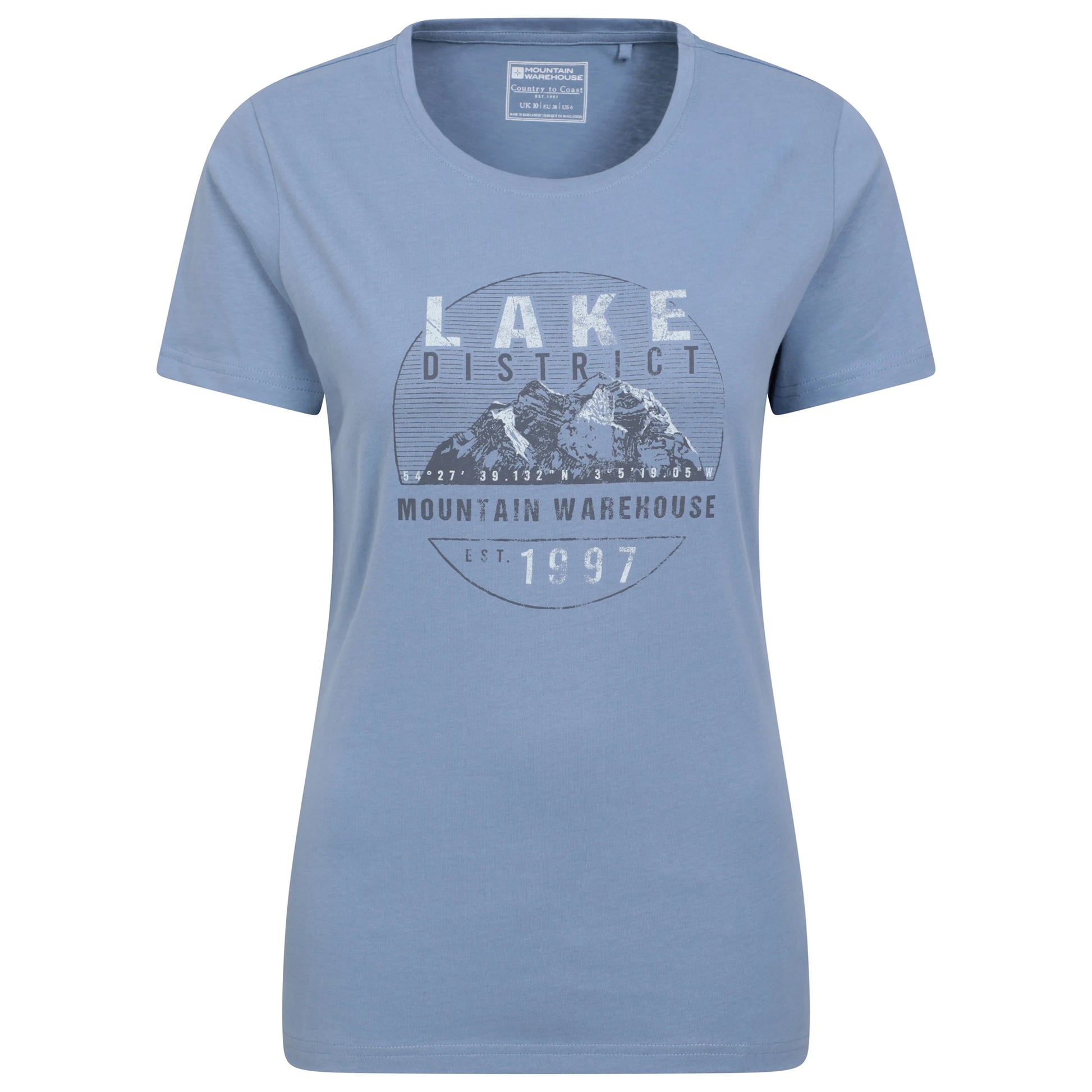 Dark Blue - Front - Mountain Warehouse Womens-Ladies Lake District Printed T-Shirt